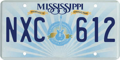 MS license plate NXC612