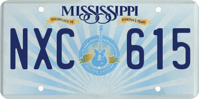 MS license plate NXC615