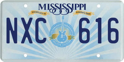MS license plate NXC616