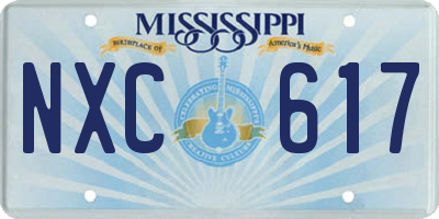 MS license plate NXC617