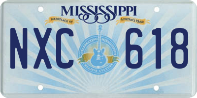 MS license plate NXC618