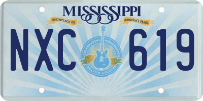 MS license plate NXC619