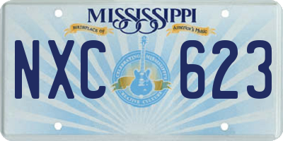 MS license plate NXC623