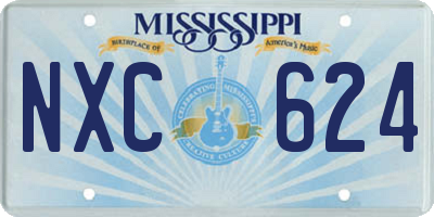 MS license plate NXC624