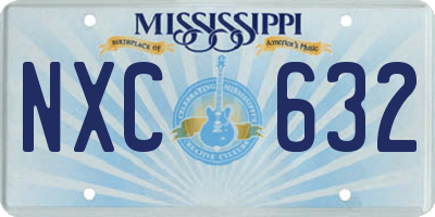 MS license plate NXC632