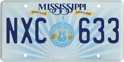 MS license plate NXC633