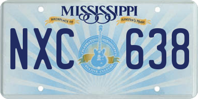 MS license plate NXC638