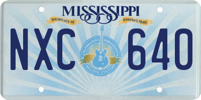 MS license plate NXC640
