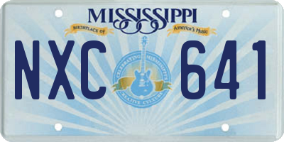 MS license plate NXC641