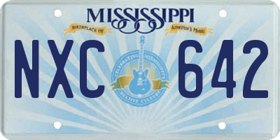 MS license plate NXC642