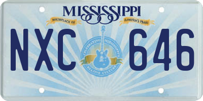 MS license plate NXC646