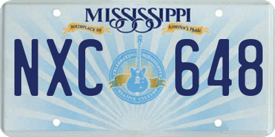 MS license plate NXC648