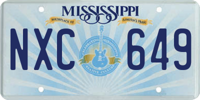 MS license plate NXC649