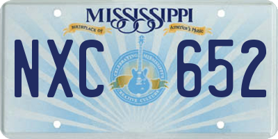 MS license plate NXC652