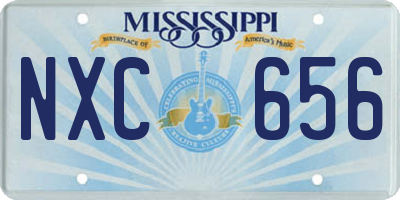 MS license plate NXC656