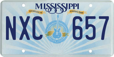 MS license plate NXC657