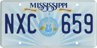 MS license plate NXC659