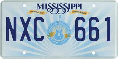 MS license plate NXC661