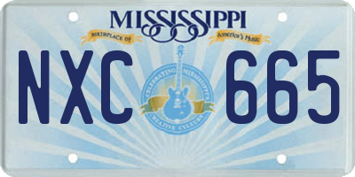 MS license plate NXC665
