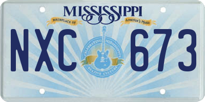 MS license plate NXC673