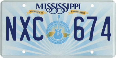 MS license plate NXC674
