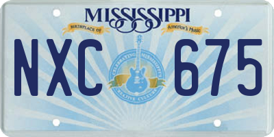 MS license plate NXC675