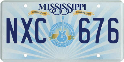 MS license plate NXC676