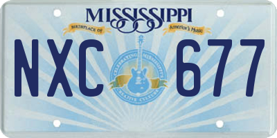 MS license plate NXC677