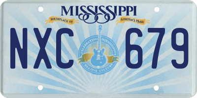 MS license plate NXC679