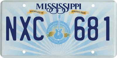 MS license plate NXC681