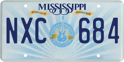 MS license plate NXC684