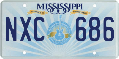 MS license plate NXC686