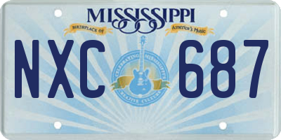 MS license plate NXC687