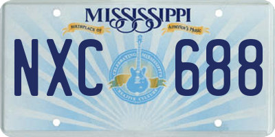 MS license plate NXC688