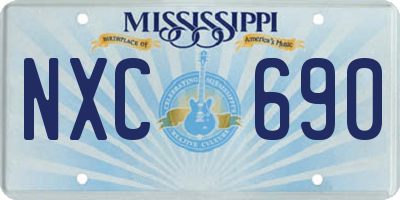 MS license plate NXC690
