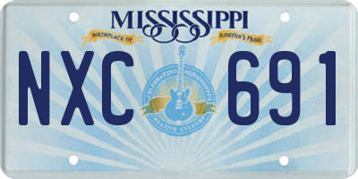 MS license plate NXC691