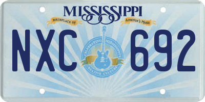 MS license plate NXC692