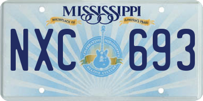 MS license plate NXC693