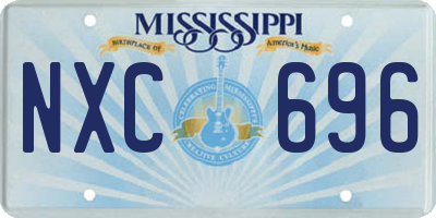 MS license plate NXC696