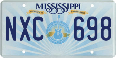 MS license plate NXC698