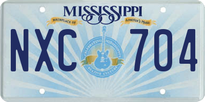 MS license plate NXC704