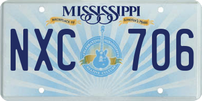 MS license plate NXC706