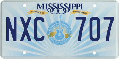 MS license plate NXC707