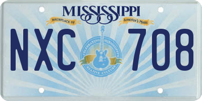 MS license plate NXC708