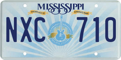 MS license plate NXC710