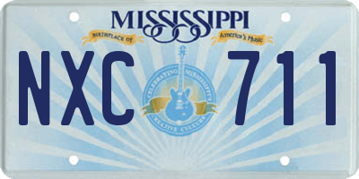 MS license plate NXC711