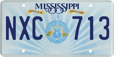 MS license plate NXC713