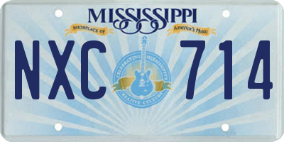 MS license plate NXC714