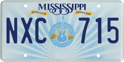 MS license plate NXC715