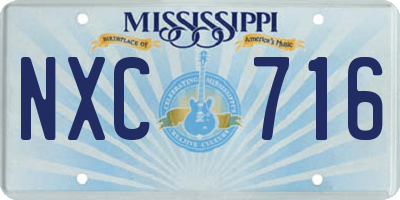 MS license plate NXC716